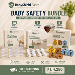 Baby Safety Bundle – 21 Pieces | Table Guards, Cabinet Locks & Door Stoppers