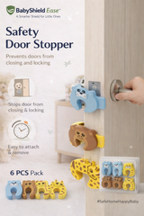 BabyShield Ease™ Baby Safety Door Stopper – Anti-Pinch Door Protector (6 PCS Pack)