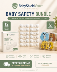 BabyShield Ease™ Complete Baby Safety Bundle (12 Safety Locks + 6 Door Stoppers)
